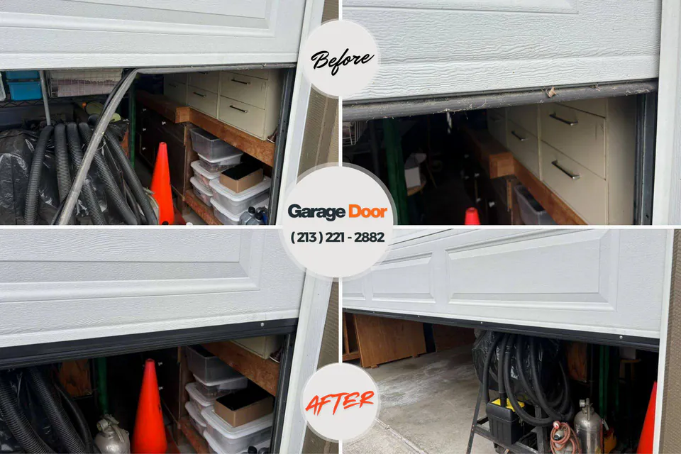 Before and after: garage door repair Cologne, MN